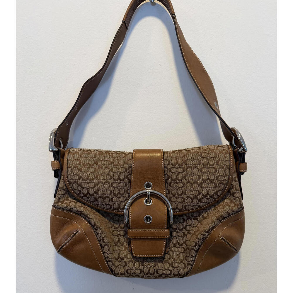 Y2K Vintage Coach Small Soho Flap Shoulder Bag British Tan